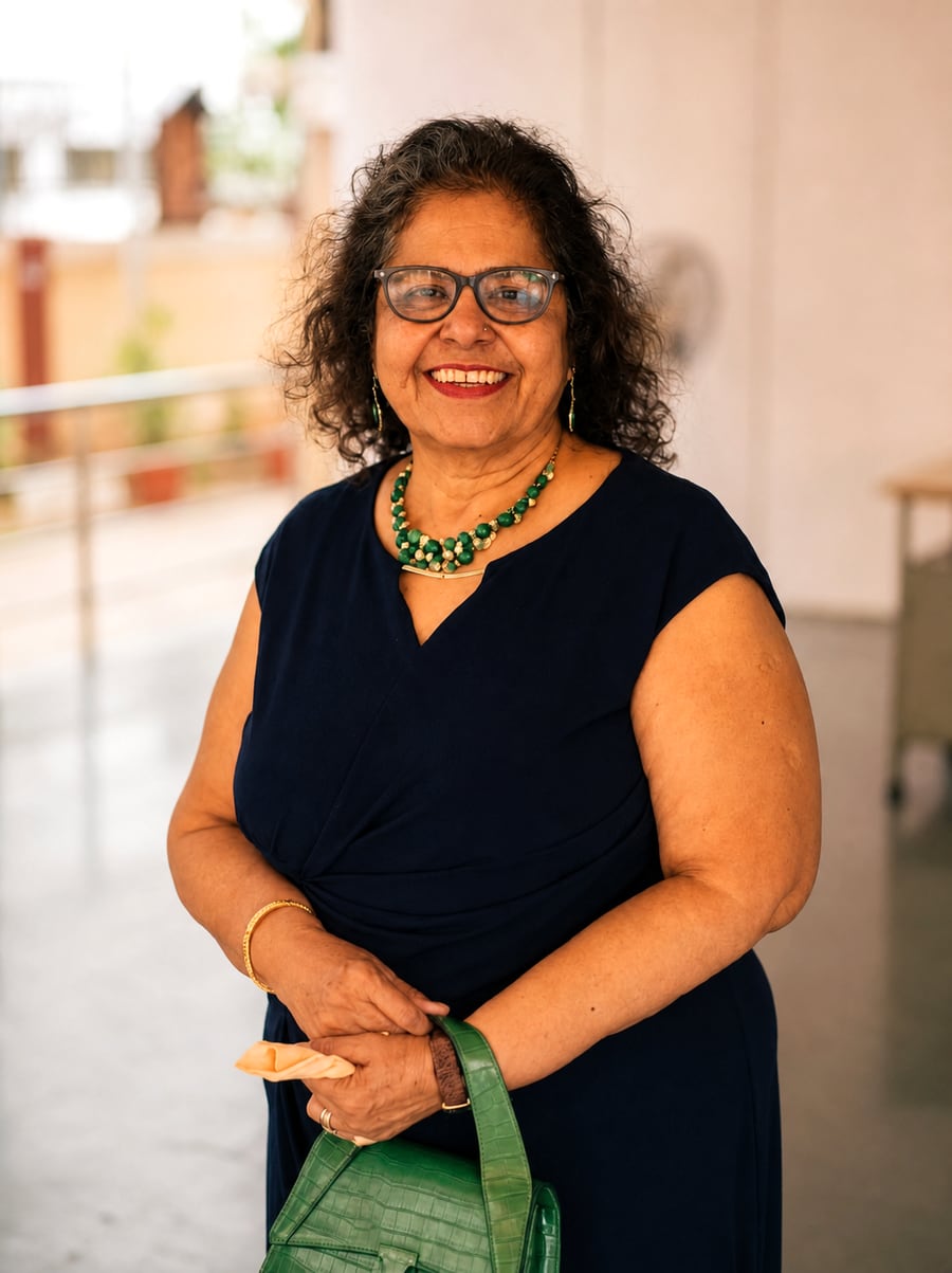Toddlers Nursery founder Rence Candes D'Souza smiling for a portrait