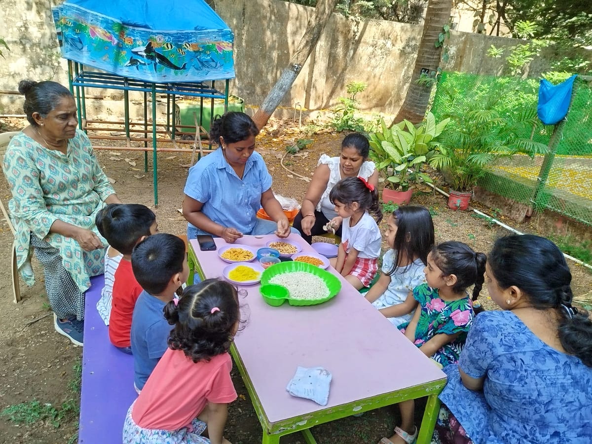 Children learning outdoors at Toddlers Nursery in Borivali West